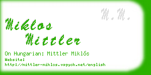 miklos mittler business card